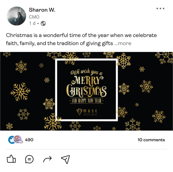 Social media post example