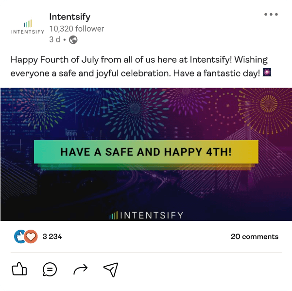 Social media post example