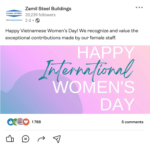 Social media post example